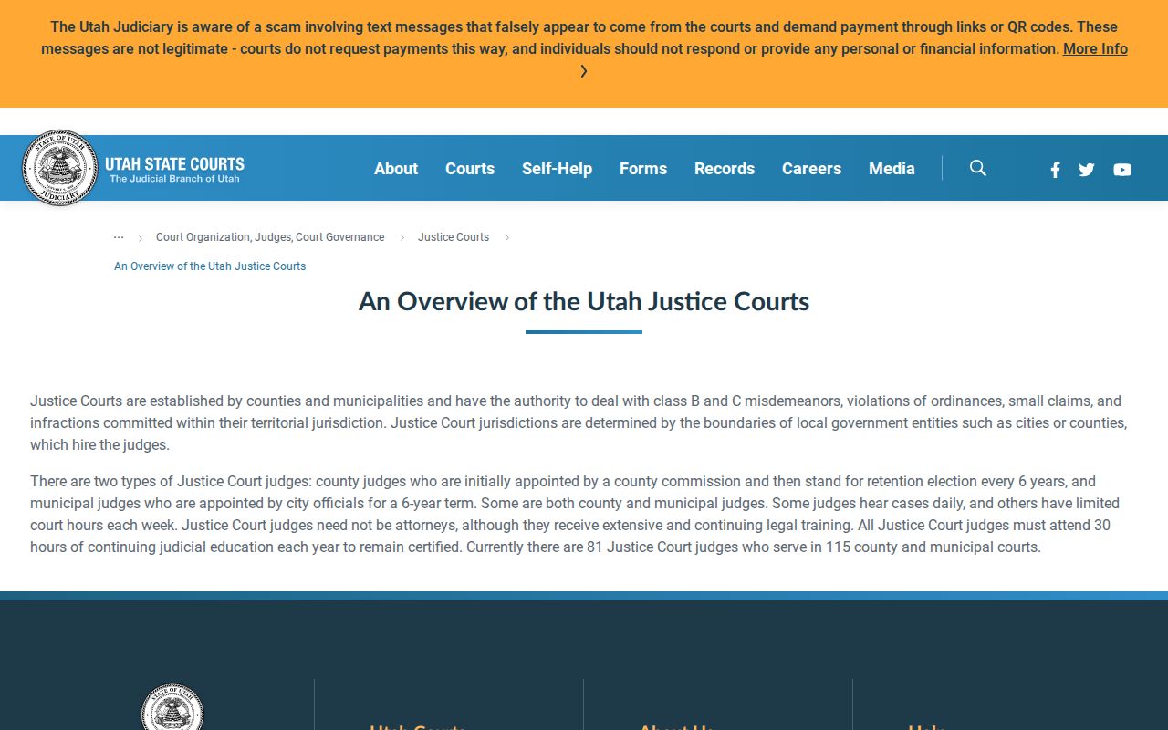 Garfield County Justice Court schedule overview