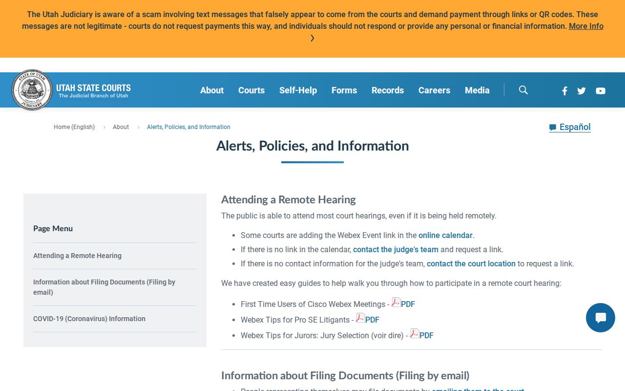 Garfield County court schedule remote hearing guidance