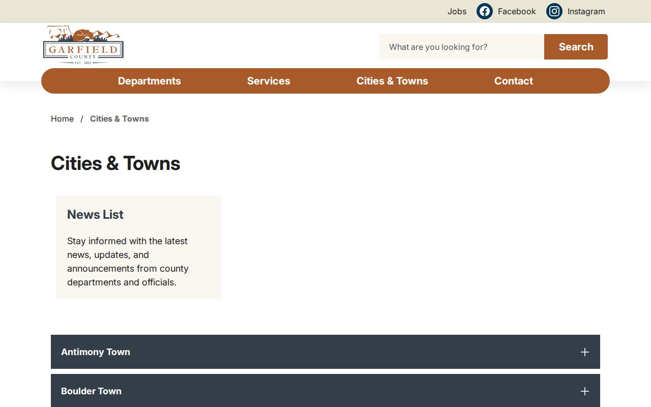 Garfield County court docket city and town source